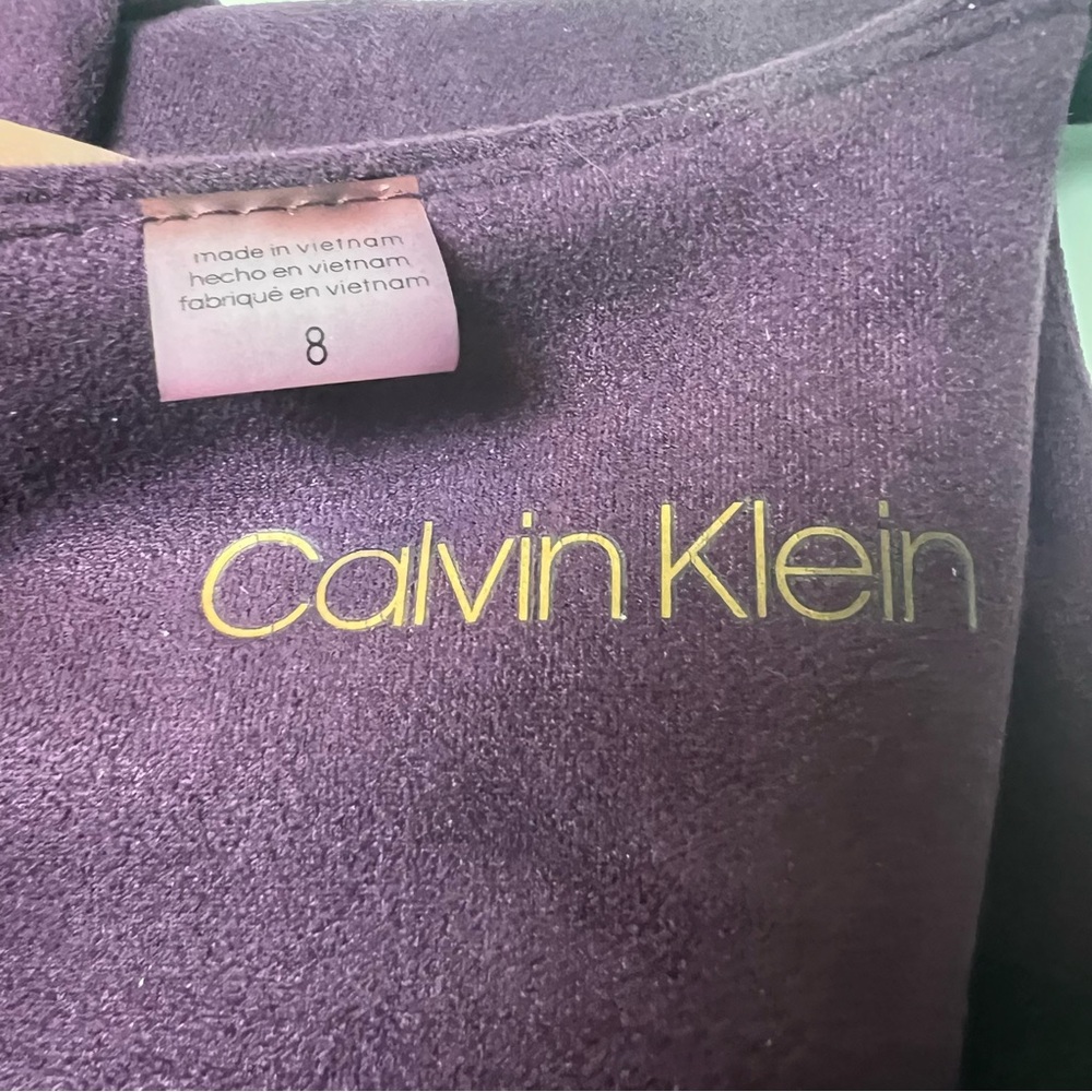 Calvin Klein Women’s Tulip-Sleeve Scuba-Crepe Sheath Dress Back Zip Midi Sz 8 - Picture 3 of 9